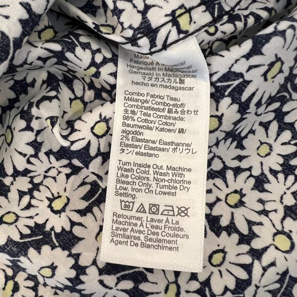 NWT J. Crew Men's Navy & White Short-Sleeve Floral/Daisy-Print Shirt - SIZE L - Picture 7 of 7